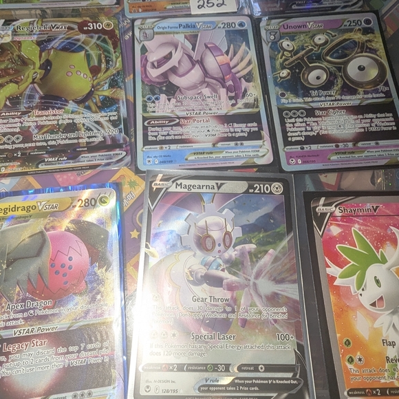 Pokemon Other - Pokemon Magearna V Holo Card - Silver & Pink Accent 9 card set
